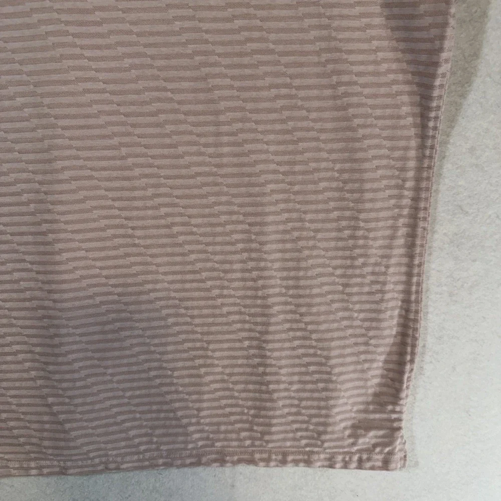 Nike Dri-FIT Standard‎ Fit Polo Shirt Men's L Pink Striped Golf Comfort